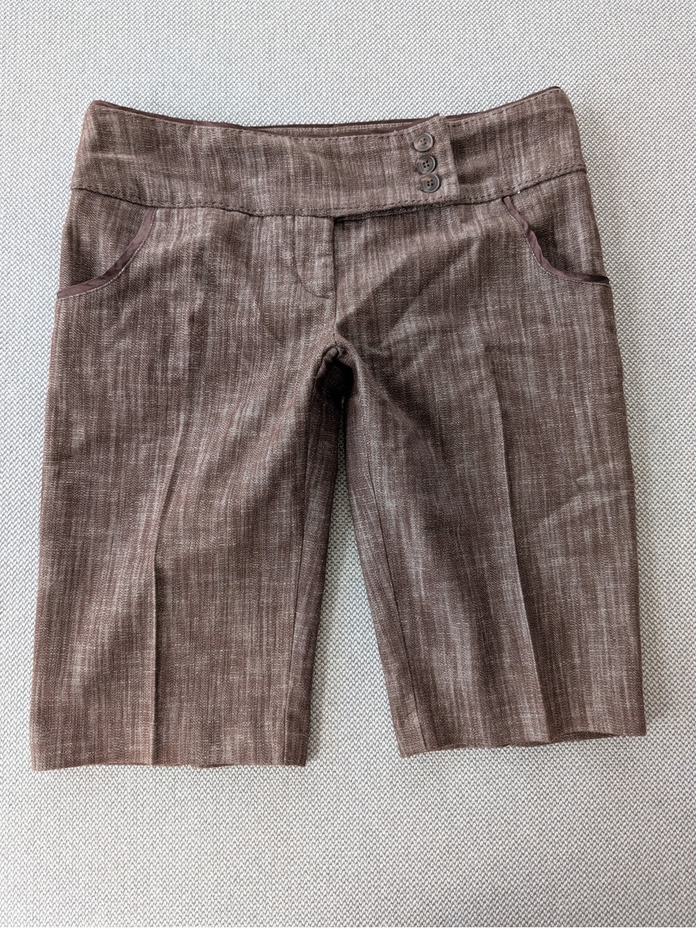 My Michelle Brown Textured Bermuda Shorts